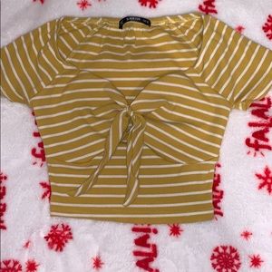 Striped low neck crop top